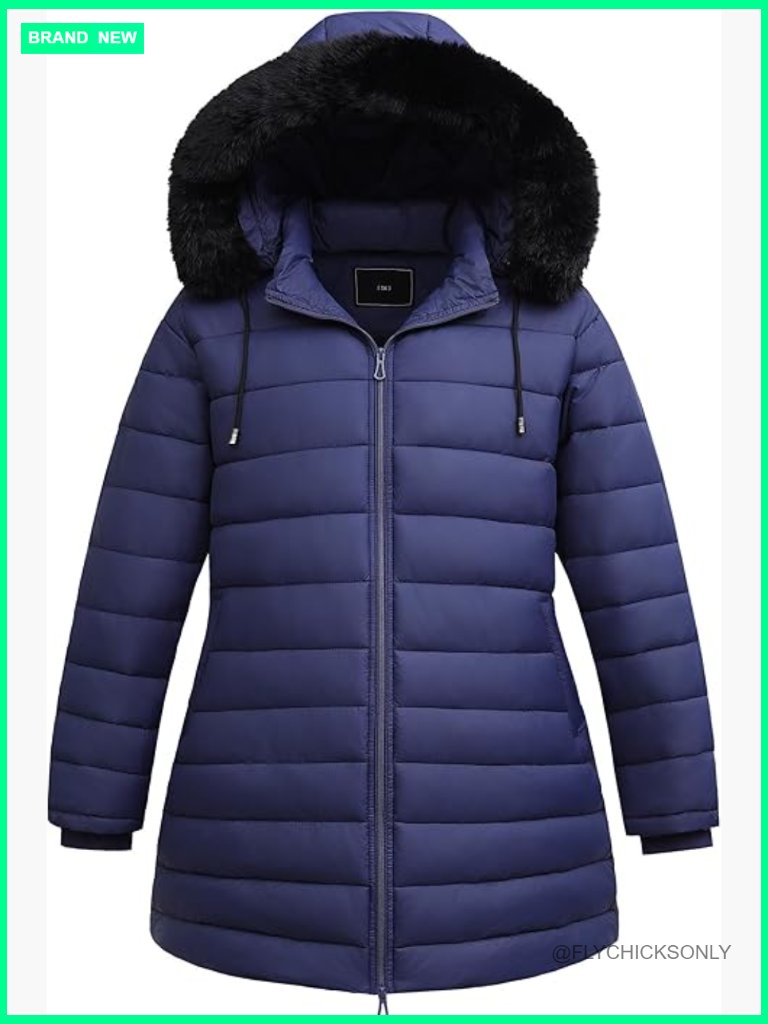 Plus Size Thermal Down Parka, Windproof Waterproof, Flannel Lined, Detachable